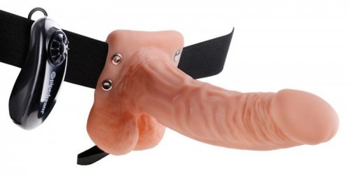 FF Hollow Strap On z wibracjami dł. 19cm