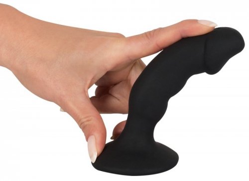 Korek analny silikonowy z wibracjami 14 cm Black Velvets