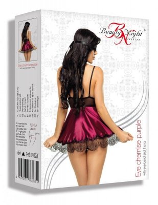 Eve chemise with mask purple