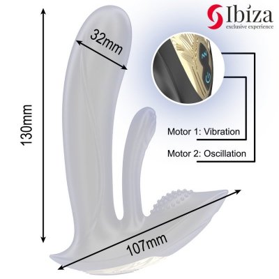 IBIZA - WEARABLE VIBRATOR WITH G-SPOT AND CLITORIS STIMULATION WITH REMOTE CONTROL