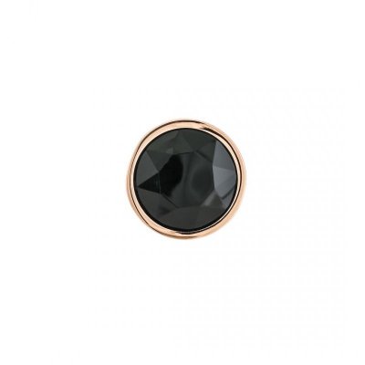 Korek Analny Stalowy Różowe Złoto Rozmiar S Kryształ Czarny