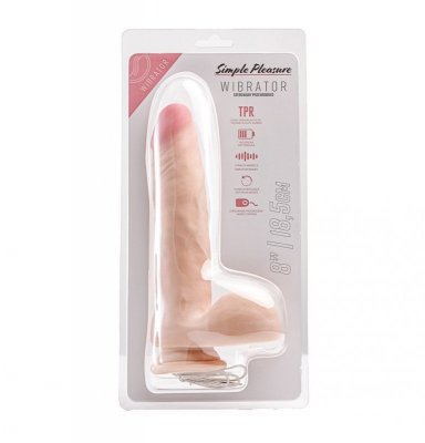 Simple Pleasure wibrator 7 trybów rotacji cyberskóra kolor cielisty 23 cm sterowany przewodowo