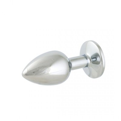 Korek Analny Stalowy Srebrny Rozmiar S Kryształ Jasno Fioletowy