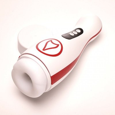 Masturbator Z Wibracją Ssaniem Cyberskóra Ładowany Usb Biały