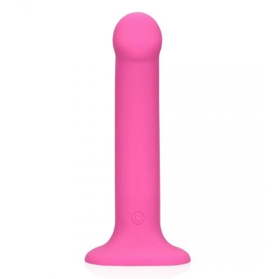 Non-Phallic Vibrating Dildo - Medium - Powerful Pink