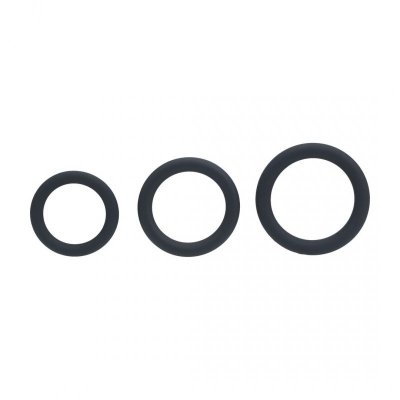 Classic Silicone Cockring Set of 3 - XS/S/M - Black