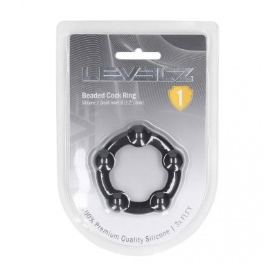 Beaded Silicone Cockring - S - 30mm - Black