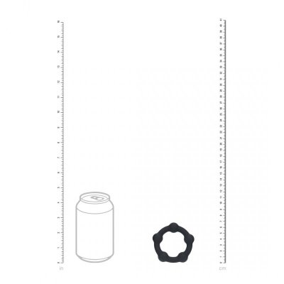 Beaded Silicone Cockring - M - 35mm - Black