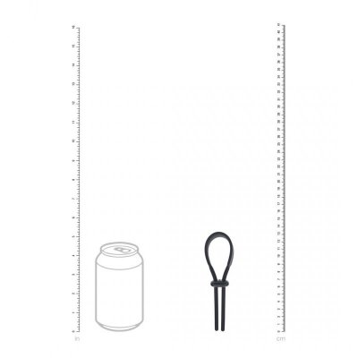 Wide Adjustable Silicone Lasso Cockring - 5mm - Black