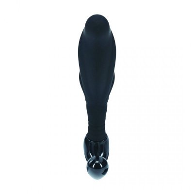 Rippled with Hard Loop Silicone Prostate Massager - S - Black