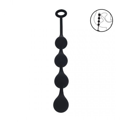 Waterdrop Silicone Anal Balls -M - 30mm - Black