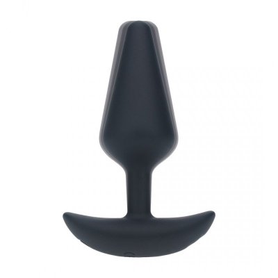 Classic Vibrating Silicone Anal Plug - M - Black
