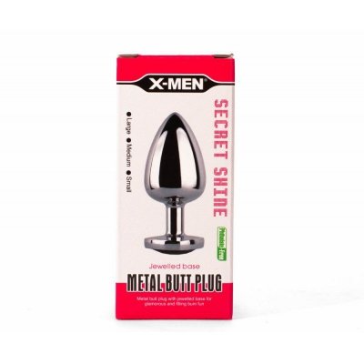 Korek analny Secret Shine Red Heart 8,2cm X-MEN