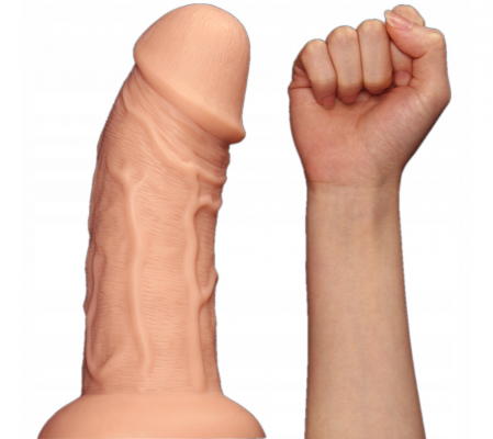 ZAKRZYWIONY PENIS WIELKIE CIĘŻKIE DILDO XXL NA PRZYSSAWCE