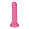 Realistyczne żylaste dildo analne na przyssawce różowe 11,5 cm