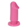 Dildo korek analny na przyssawce różowy 8 cm