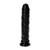 Żylaste czarne dildo na przyssawce sztuczny penis 18 cm