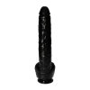 Ogromne dildo z jądrami na przyssawce czarne 40 cm