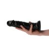 Realistyczne żylaste dildo z przyssawką czarne 20 cm