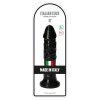 Realistyczne żylaste dildo z przyssawką czarne 20 cm
