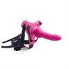 Regulowany strapon dildo na pasku sztuczny różowy penis 14 cm