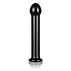 Szklane gładkie proste dildo czarne 16 cm
