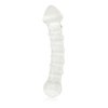 Szklane zakrzywione dildo z wypuskami przeźroczyste 17 cm