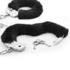 Kajdanki z futerkiem Fetish Pleasure Fluffy Leg Cuffs Black
