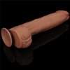 Dildo King size z ruchomą skórą Dual Layer Dong Brown 35cm