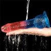Żelowy penis dildo z przyssawką dwukolorowy 19 cm