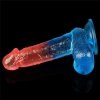 Żelowy penis dildo z przyssawką dwukolorowy 19 cm