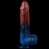 Żelowy penis dildo z przyssawką dwukolorowy 22 cm