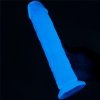 Świecący w ciemności dildo penis niebieski Lovetoy 20 cm