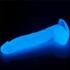 Świecący w ciemności dildo penis niebieski Lovetoy 25,5 cm
