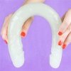 Dwustronne podwójne dildo świecące w ciemności 37 cm