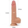 Wibrator rotacyjny dildo z jądrami na przyssawce 21,5 cm