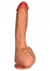 Wibrujące dildo z jądrami na przyssawce z pilotem 23 cm