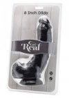 Czarne zakrzywione dildo z jądrami żylasty penis 20 cm