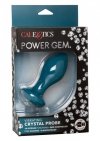 Elegancki wibrujący korek analny z kryształem plug niebieski