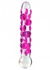 Szklane eleganckie dildo z wypustkami 18 cm