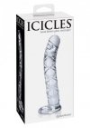 Szklane zakrzywione dildo z wypustkami