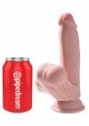 Żylasty penis z przyssawką dildo z ruchomymi jądrami 17,8 cm