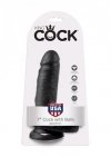Dildo cock w/ balls black 17,8 cm