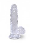 Dildo z jajkami na przyssawce żelowe 13 cm