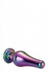 Duży korek analny łezka wtyczka plug multicolor z kryształem 