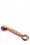 Szklane dwustronne dildo z wypustkami punkt g 18 cm