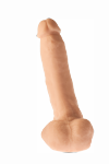 Realistyczne grube żylaste dildo z jądrami na przyssawce 23 cm