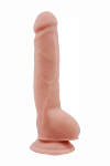 Realistyczne dildo z jądrami cyber skóra na przyssawce 23 cm
