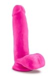 Różowe dildo z jądrami jak prawdziwy penis 17,8 cm