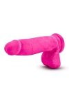 Różowe dildo z jądrami jak prawdziwy penis 17,8 cm